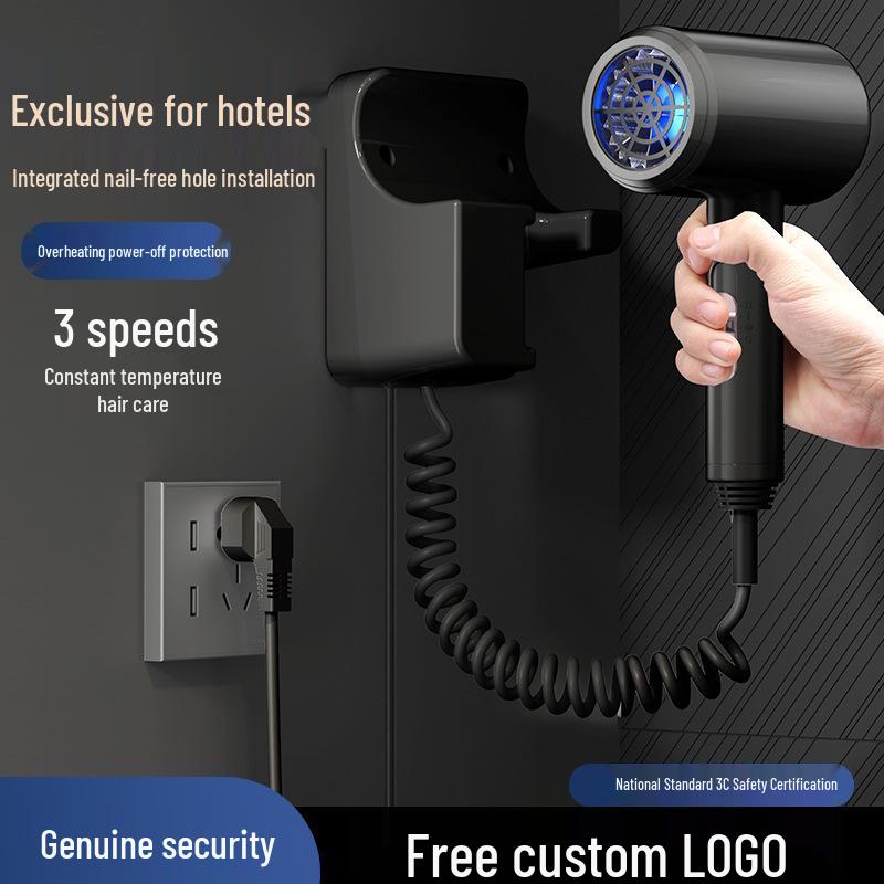 High-Power Wall-Mounted Blue Light Ion Hair Dryer for Hotels