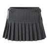 Silence Noise Sweet Cool Style Sexy Waist Tether Plaid Pleated Skirt Fashion Tape Skirt