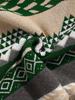 Women's Retro Argyle Color Block Pullover - Warm, Soft, Long Sleeve Crew Neck Sweater for Autumn/Winter