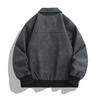 Giacca da uomo versatile autunnale e invernale ampia da coppia anziana in pelle lavata giacca in pelle americana retrò con revers
