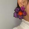 European and American Autumn and Winter New Retro Flower Shape Exaggerated Earrings Fancy Fashionable Earrings Ear Studs Ear Clip without Piercing