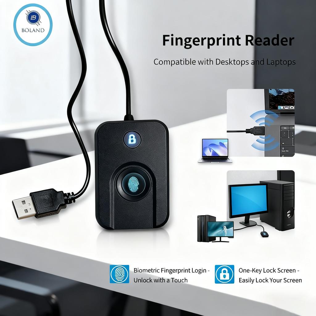 USB Reader Biometric Fingerprint Login Lock Screen Scanner Module Device For Windows 10 11 Hello and Security Key Safe