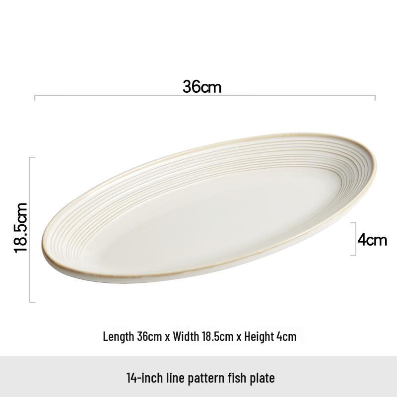 Nordic Ceramic Oval Fish Platter