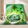 Pokemon Bulbasaur Flannel Throw Blanket for Bed Sofa Home Bedroom Office Travel Children's Cover Blankets Kids Winter Warm Gifts