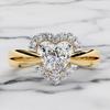 Luxury Female White Zircon Big Stone Engagement Heart Round Ring Vintage Gold Color Wedding Fashion Jewelry For Women
