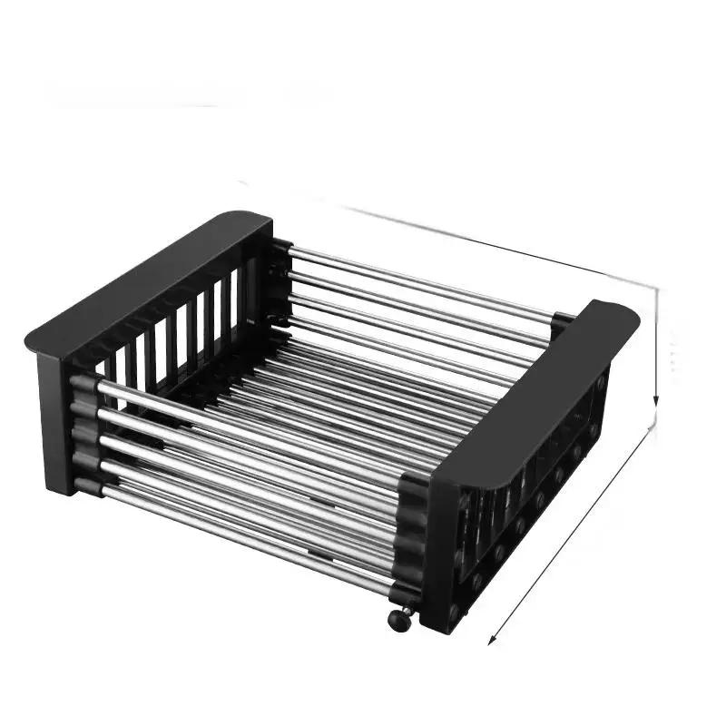 Extend Kitchen Sink Drain Basket Adjustable Retractable Sink Drain Basket Kitchen Sink Stainless Steel Vegetable Drain Rack