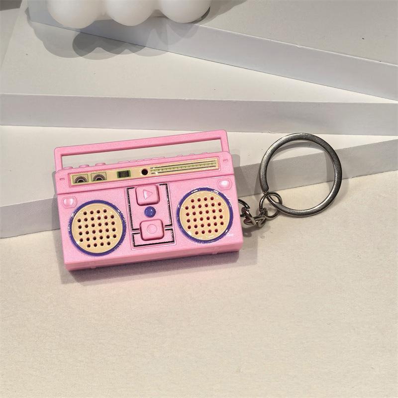 Mini Retro Recorder Keychain Easy To Use Lightweight Recording Device for Backpack Pendant Daily Commute