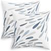 CaliTime Throw Pillow Cases Pack of 2 Cozy Fleece Two-Tone Abstract Symmetrical Raindrop Decorative Cushion Covers for Couch Bed Sofa Farmhouse