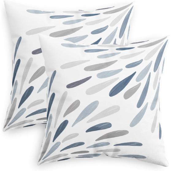 CaliTime Throw Pillow Cases Pack of 2 Cozy Fleece Two-Tone Abstract Symmetrical Raindrop Decorative Cushion Covers for Couch Bed Sofa Farmhouse