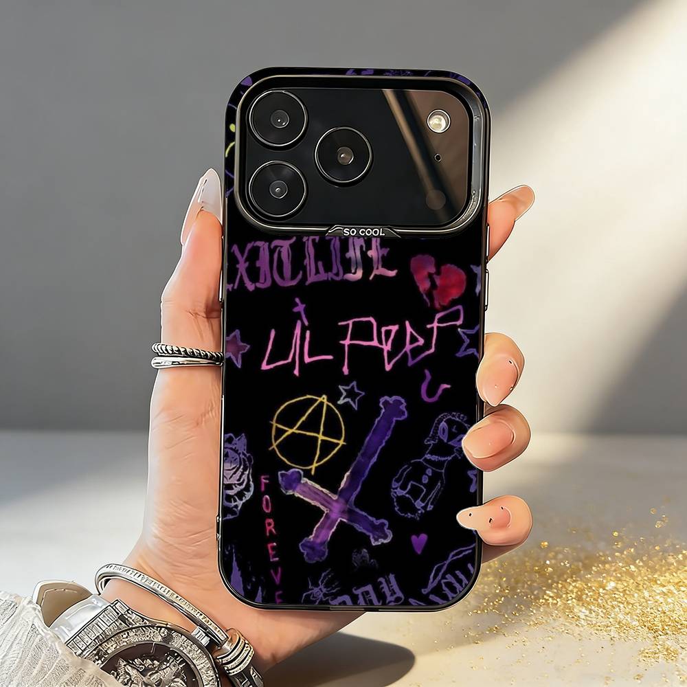 

L-Lil Peep Star Shopping Phone Case For iPhone17 16 15 14 13 12 Pro Max Grey Black Matte Laser Metallic Aurora Funda iPhone14ProMax