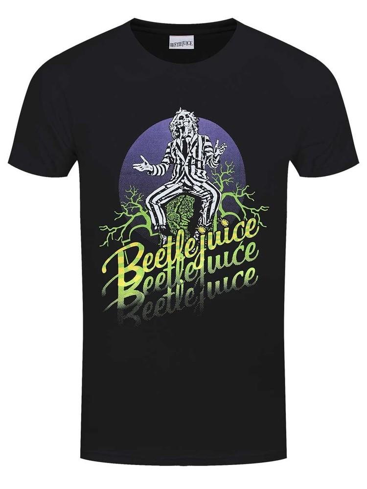 

Beetlejuice T-Shirt Faded Horror Movie Official New Black XL