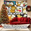 Custom Name Personalized Garfield Print Tapestry, Wall Art Decor, Bedroom, Dorm, Apartment, LivingRoom, Party Backdrop, Gift for Birthday
