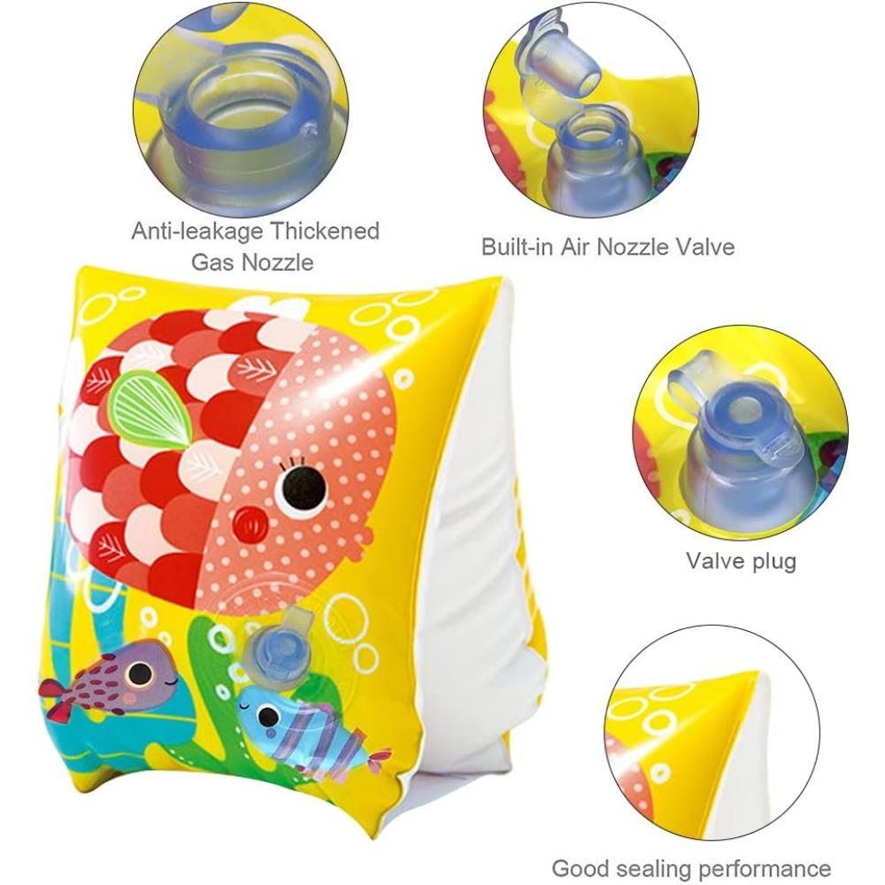 Rękawki do pływania, 1 para rękawków do pływania, bezpieczna pomoc do pływania z kreskówek, ładne i interesujące, nadmuchiwane rękawki dla dzieci w wieku 3-6 lat, basen