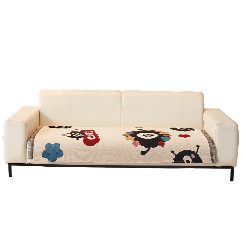 Cute Hairball Sofa Cushion Cartoon Sofa Towel Universal Sofa Cover For All Seasons, Autumn And Winter Anti-Cat Scratch And Dirt-Resistant Sofa Cover