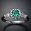 Timeless Design Cushion Halo Green Ring Women Perfect Wedding Engagement Jewelry