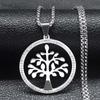 Fashion Tree of Life Stainless Steel Necklace Gold Color Crystal Pendant Necklaces Elegant Women Girl Jewelry Gifts N76S01
