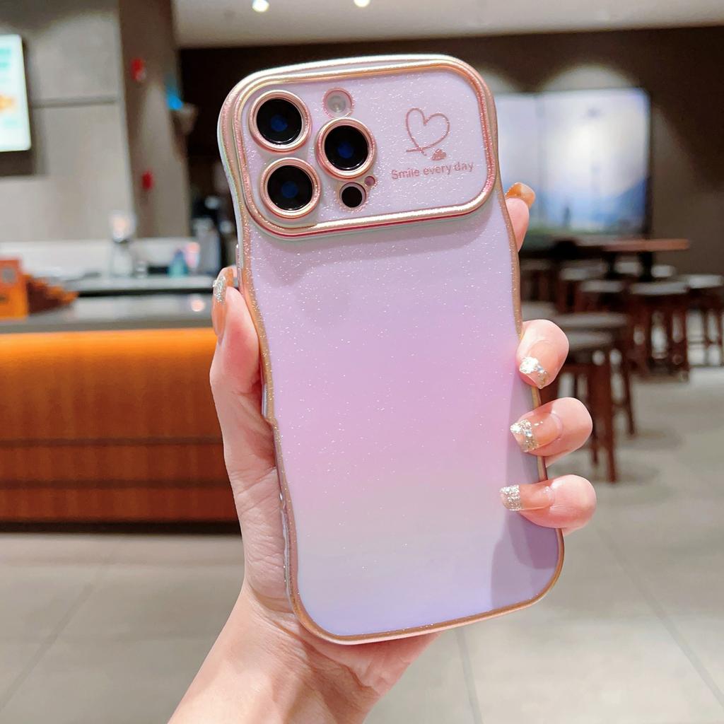 For IPhone17Promax Silk Colorful Mobile Phone Case for Apple 16 Electroplating 15 Love Big Wave 14 Soft Shell