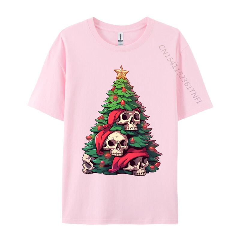 Matching Family Christmas Tree Skeleton Skulls Santa Hat TShirts Cotton Unisex TShirts Printed Autumn TShirt
