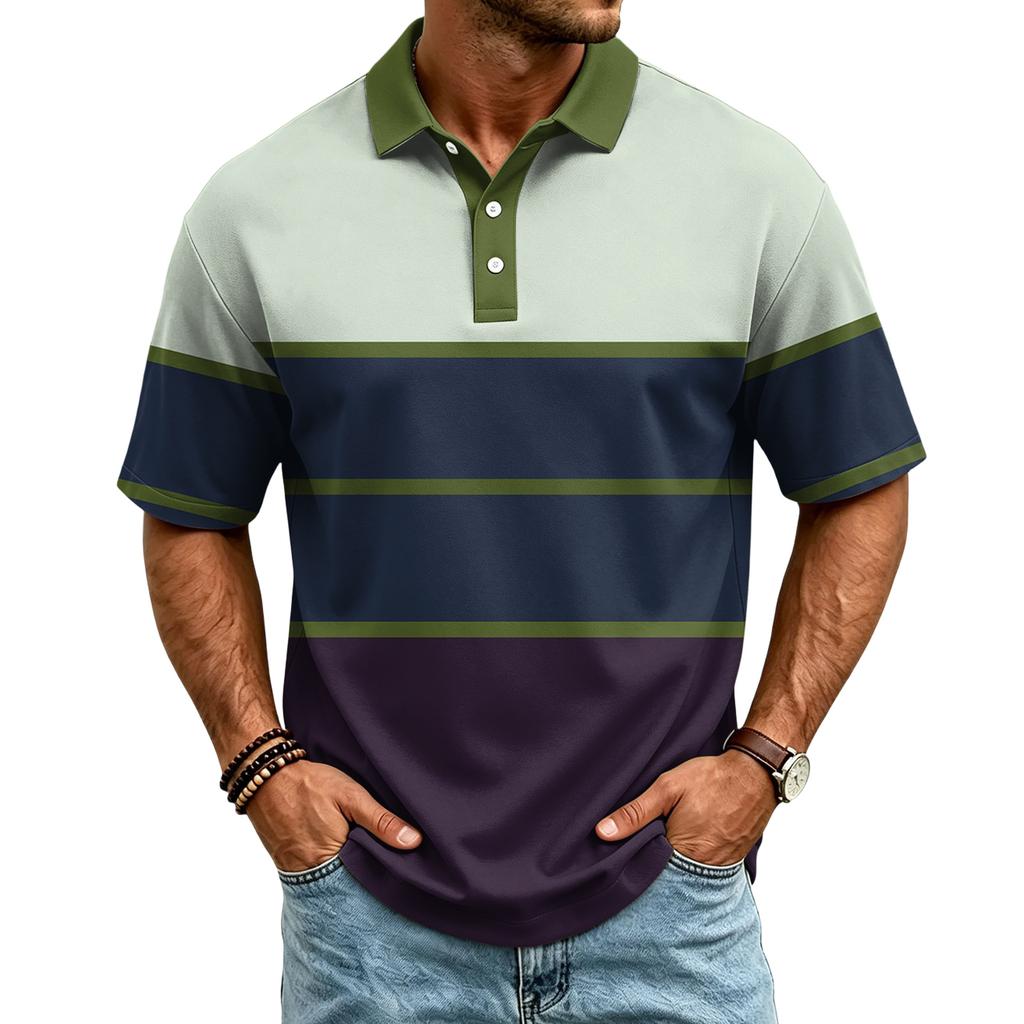 Men's Casual Quick Dry Mesh Polo Shirt Golf Shirt Breathable Lightweight Sport Tee with Button Placket and Short Sleeves