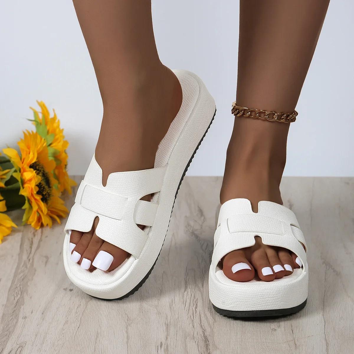 

Женские тапочки 2024 Летние роскошные дизайнерские тапочки Блестящие уличные сандалии Женские пляжные тапочки Шлепанцы Женские Zapatos De Mujer 36 белый