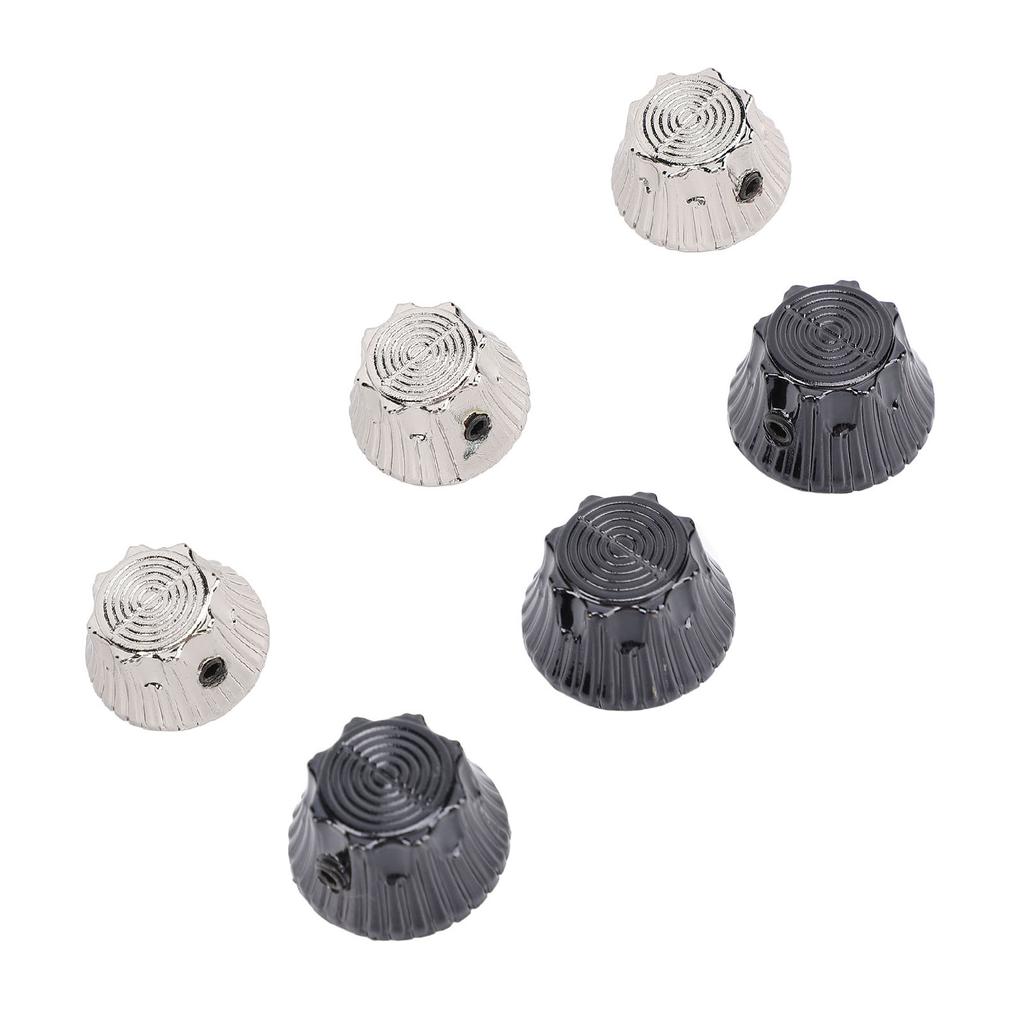 3Pcs Electric Guitar Knobs Metal Potentiometer Dome Top Hat Bell Volume Tone Control with Wrench