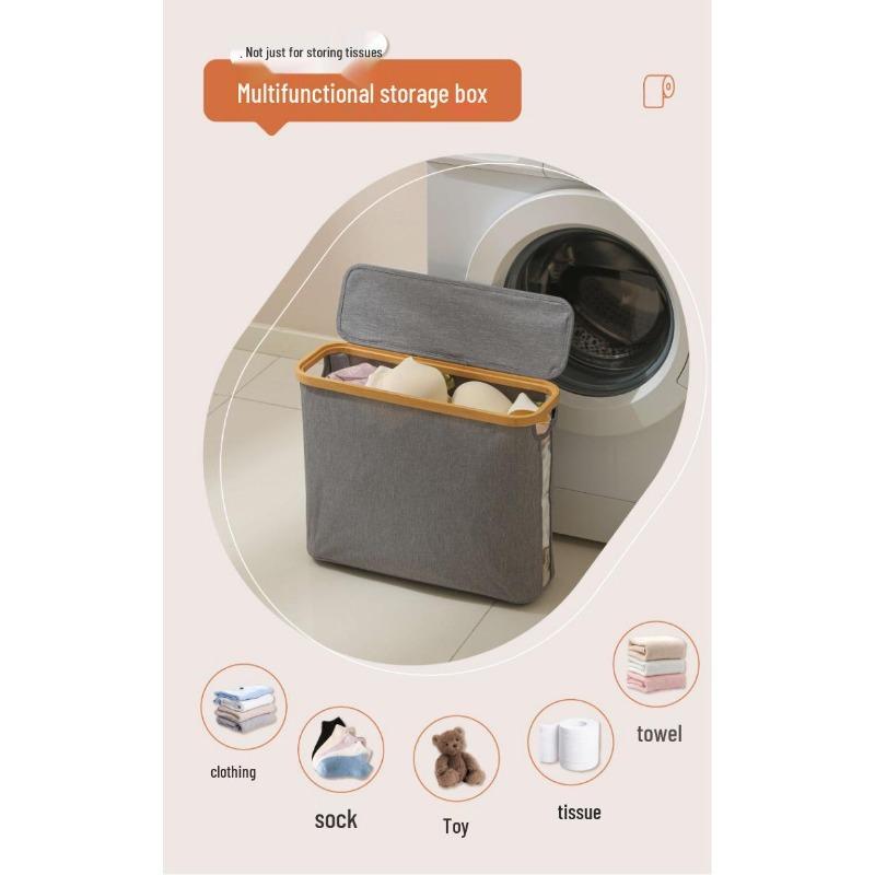 Toilet Paper Basket with Lid Large Capacity Easy To Install Toilet Paper Storage Organizer Multi-purpose Toilet Paper Holder