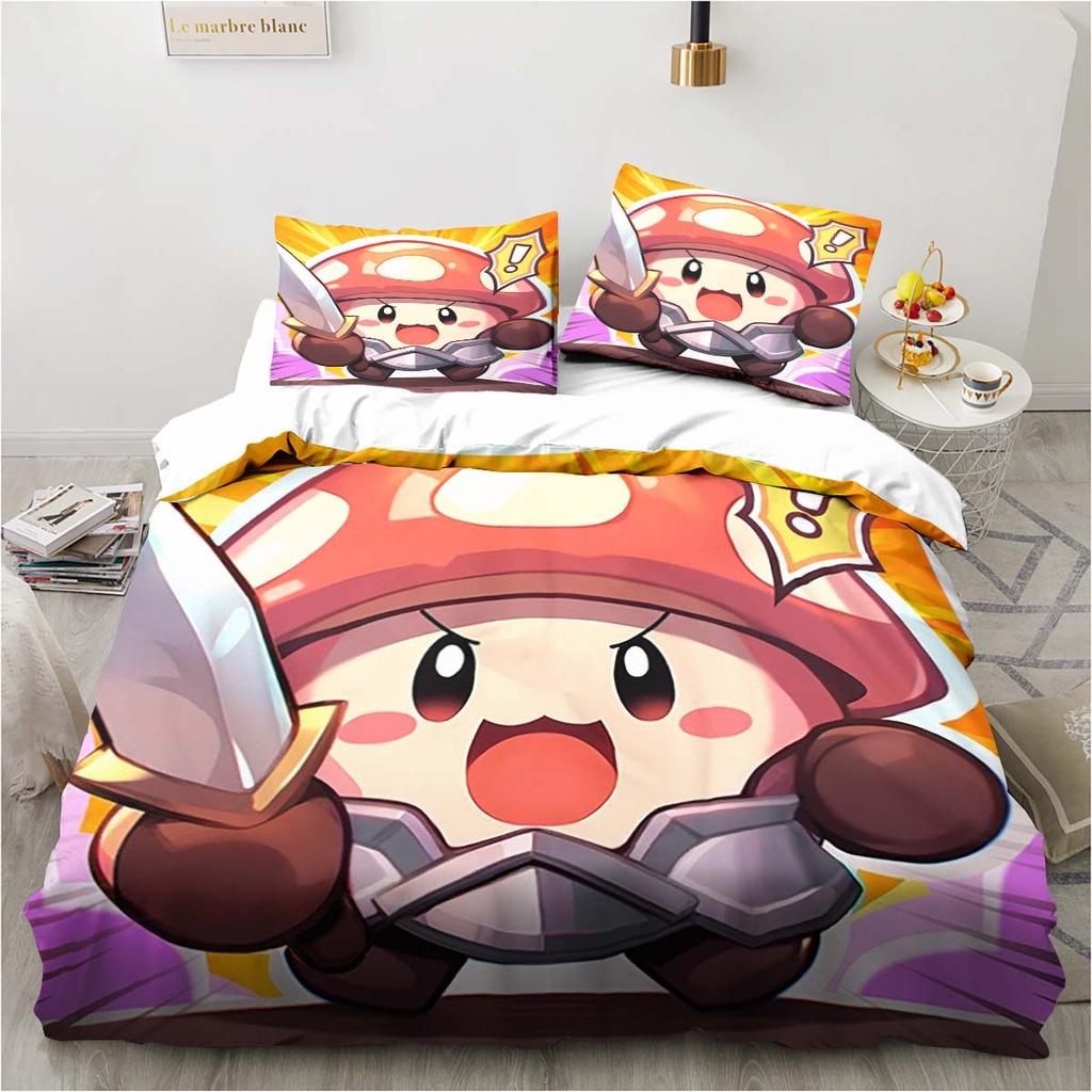 3D Print Anime Game Legend Of Mushroom Pattern Duvet Cover Sets Comforter Bed Linen Gift Twin Queen King Size Romantic Home Gift