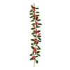 3.2FT Red Berry Christmas Garland with Green Leaves Artificial Christmas Garland Fireplace Table Centerpiece for Winter Holiday Decor