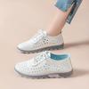 Women's Breathable Geometric Perforated Light Blue Low-Top Synthetic Cover Sneakers with PVC Sole EVA Cushion for All-Season Casual Wear