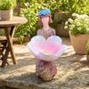 Resin Garden Bird Feeder Ornament Stable for Patio