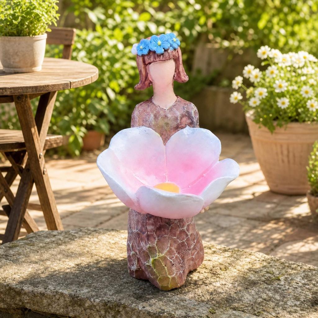 Resin Garden Bird Feeder Ornament Stable for Patio