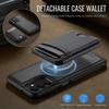 For Samsung Galaxy A14 4G/Galaxy M44 5G/Galaxy A14 5G Magnetic Case JEEHOOD J10 Leather Back Phone Cover with Detachable Card Holder Kickstand
