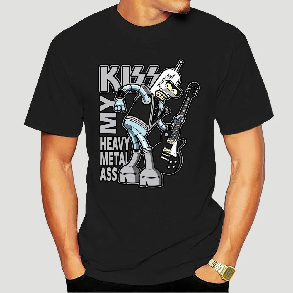 

2023 Летняя Уличная Мода Парные Топы Простой Металл Бендер Мой Ас Пародия Смешная Новая Повседневная Черная Унисекс Футболка XXXXXL чёрный