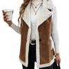 Women's Vest Fashion Lamb Fur Splicing Vest Medium and Long Sleeveless Jacket Women's