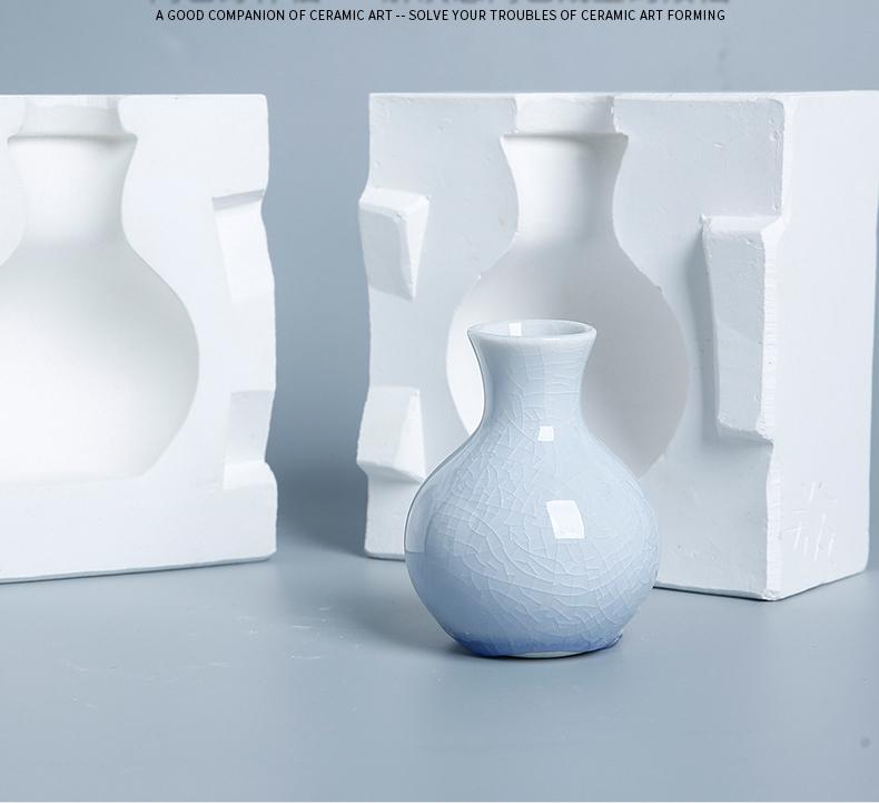 Ceramic Small Vase Gypsum Mold Manual DIY Fluid Painting Blank Grouting Model Jingdezhen Pouring Mold Tool Elephant Leg Bottle