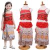 Princess Moana Cosplay Costume Set For Little Girls With Hawaiian Style Features