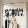 ZNMW Five-Cat Design Carbon Steel Wall Hooks (2-Pack)
