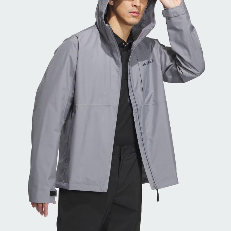 Adidas Rain.Rdy Transitional Waterproof Sports Jacket Men Outerwear Light-Grey IU2670