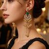 Vintage Bohemian Crystal Tassel Stud Earrings