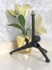 Black Folding Microphone Tripod Stand with 5/8 Double Slot Screw and Plum Blossom Positioning