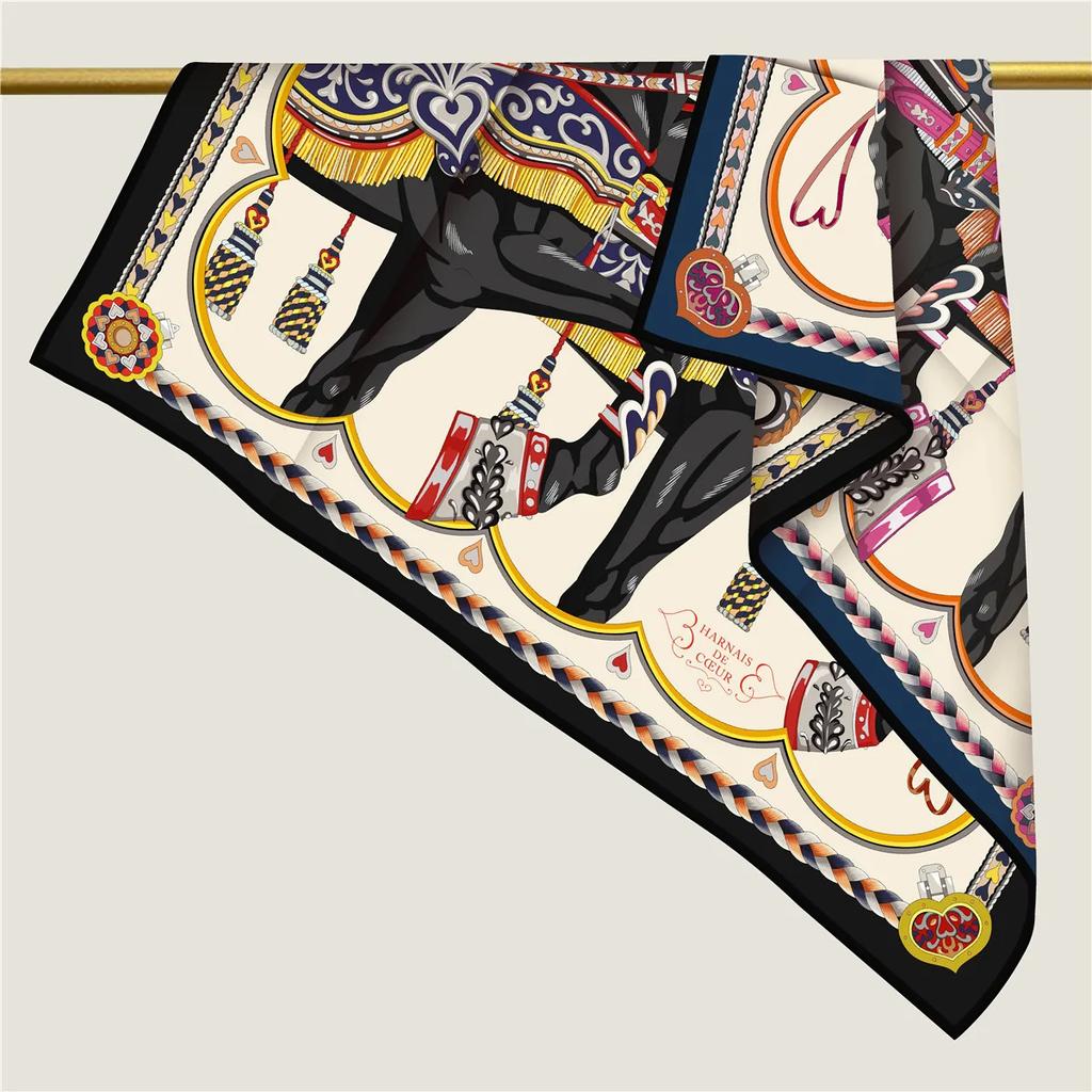 luxurious Brand Two-sided Twill Women Scarf Sunscreen Foulard Shawl Hijab Female Hair Hijab Wraps Neckerchief Bandanda Echarpe