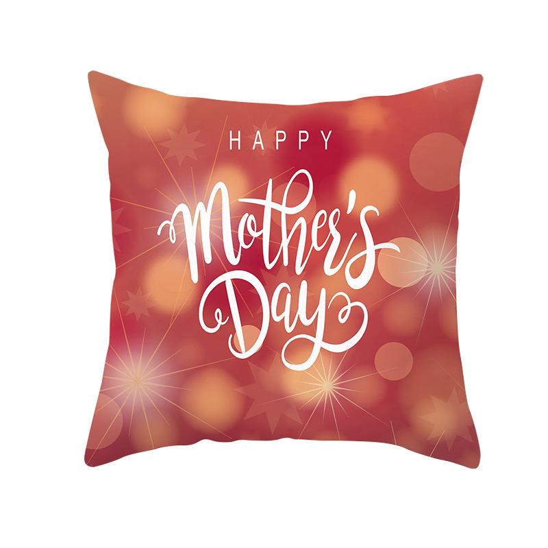 Mother's Day Pillow Peach Skin Printed Pillow Cover Sofa Cushion Cover Car Cushion Cover Home Decoration