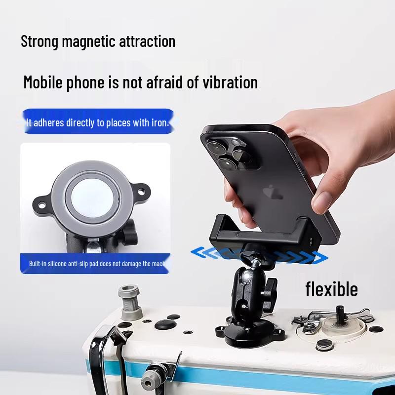 

Universal Magnetic Phone Holder for Sewing Machine with Anti-Vibration and Adjustable Rotatable Screen