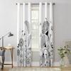 Moderne Fenstervorhänge Schwarz-Weiß-Blumen Luxus-Mode-Vorhänge für Wohnzimmer Schlafzimmer Küche Vorhänge