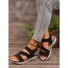 New Summer Women's Casual Wedge Heel Flat Soled Plus Size One Strap Sandals