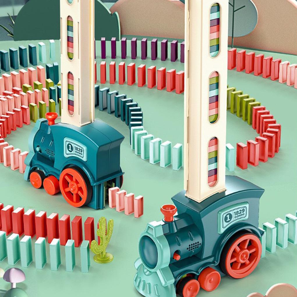 1 Set Kids Games Domino Train Mexican Stacking Game Electric Trains Building Toy Boys Girls Party Favors