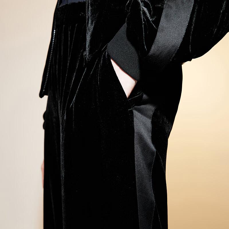 LESS Women's Elastic Waist Loose Straight-Leg Casual Pants