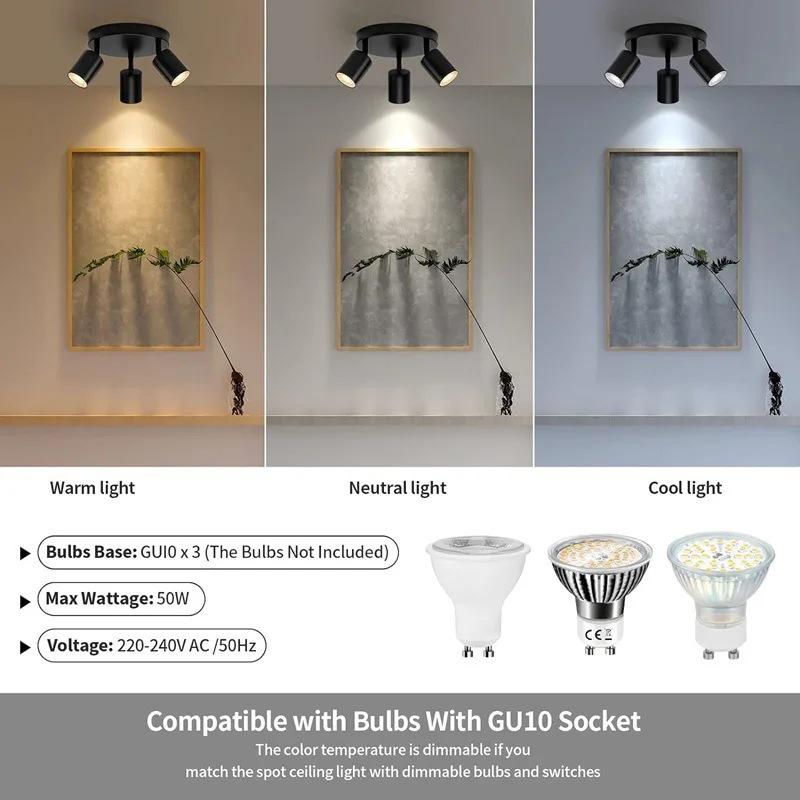 Nordic Surface-Mounted GU10 Anti-Glare Rotatable Ceiling Spotlight for Living Rooms and Corridors