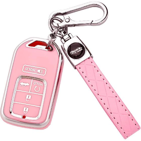 Key Fob Cover - Soft TPU Holder for Accord Civic CRV Pilot Odyssey Smart Key Keyless Remote Black