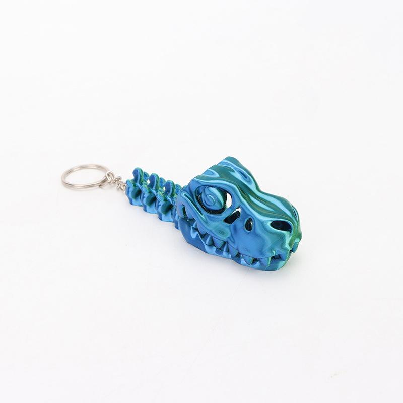 

Fun 3D Printed Tyrannosaurus Keychain Unique Movable Joints Shark Skeleton Pendant Creative Backpack Decoration Accessories Gift A4
